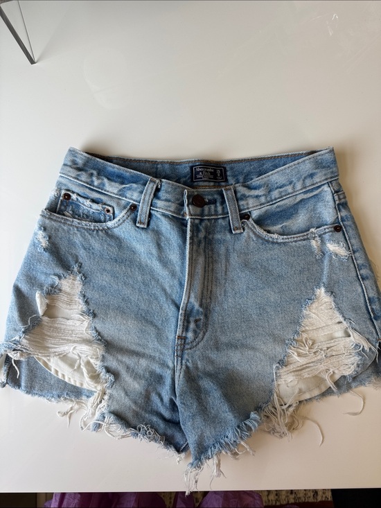 Abercrombie & Fitch Pants - Abercrombie & Fitch Light Blue Distressed Jean Shorts